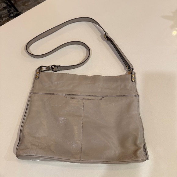 Hobo Gray Leather Crossbody Bag - Picture 2 of 8